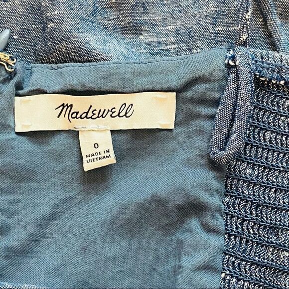 Madewell Chambray Tie-Front Cutout Cami Dress size 0 - Picture 8 of 9